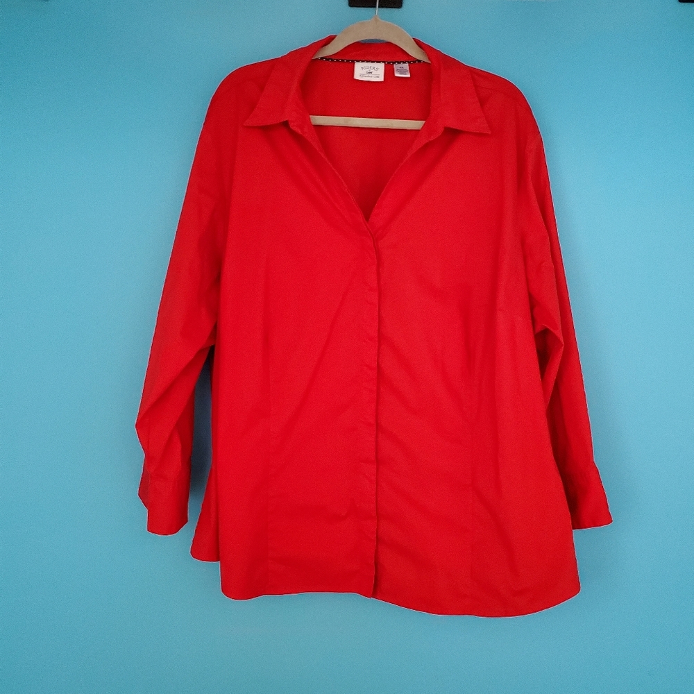 Riders by Lee Size 4X Red Button Down Shirt